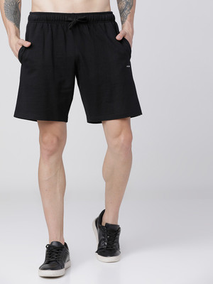 HIGHLANDER Solid Men Black Running Shorts