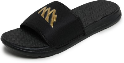 Dicy Men Slides(Black, Gold , 6)