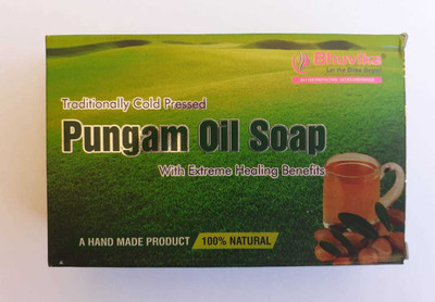 bhuvika Handmade Traditionally Cold Pressed Pungam Oil Soap - Pack of 2 Soaps(2 x 140 g)