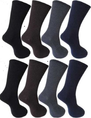 RAJAVI Unisex Solid Mid-Calf/Crew(Pack of 8)