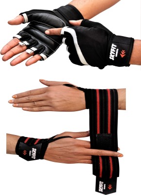 SKYFIT COMBO PACK 2 Sports And Workout Gloves With Support Band Gym & Fitness Gloves(Multicolor)