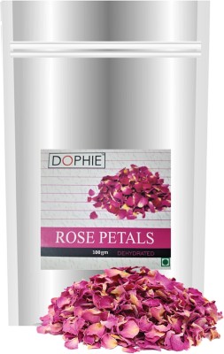 dophie Real Red Rose Flower Petals for herbal tea , Rose Petal for Wedding Decoration ,Bath, Foot Bath 100gm [PACK OF 1] Rose Herbal Tea Pouch(100 g)