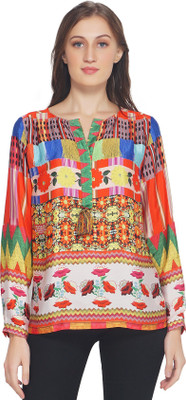 TSM Casual 3/4 Sleeve Printed Women Multicolor Top