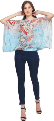 TSM Casual 3/4 Sleeve Printed Women Multicolor Top
