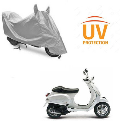 Atulit enterprises Two Wheeler Cover for Piaggio(Piaggio Vespa, Silver)
