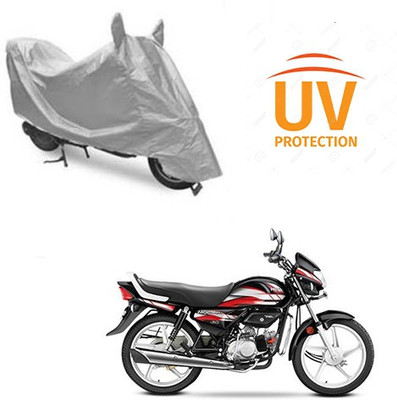 saanvi Two Wheeler Cover for Hero(CD deluxe, Silver)