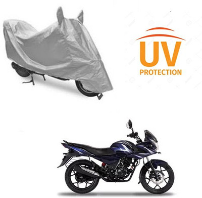 saanvi Two Wheeler Cover for Bajaj(Discover 150 f, Silver)