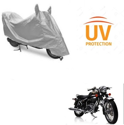 Atulit enterprises Two Wheeler Cover for Royal Enfield(Electra Delux, Silver)