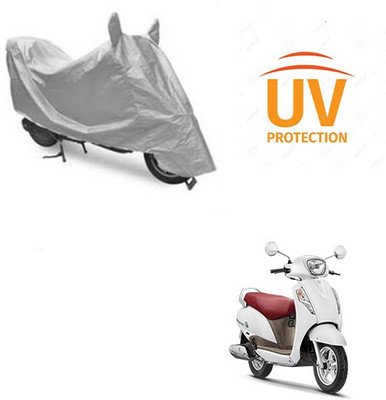 saanvi Two Wheeler Cover for Suzuki(Access, Silver)