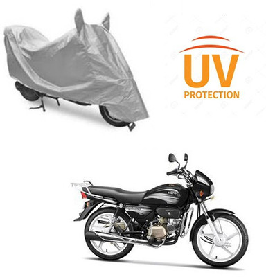 saanvi Two Wheeler Cover for Hero(Splendor Plus, Silver)