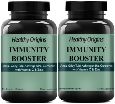 Healthy Origins Immunity Booster Capsule for Adults & Kids with Vitamin C & Herbs (2)(2 x 60 No)