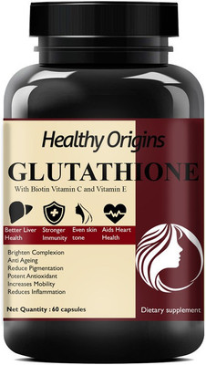 Healthy Origins L Glutathione Skin Whitening glow Supplement for Men & Women(60 No)