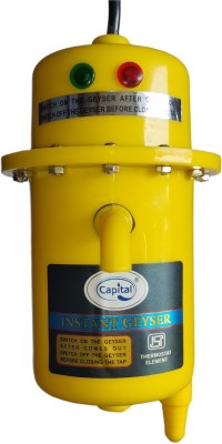 Capital 1 L Instant Water Geyser (1 L Instant Water Geyser (1 L Instant Water Geyser (Instant Water Geyser, Water Heater, Portable Water Heater, Geysers Made of First Class Plastic, 3kw copper aliments, with installation kit, Yellow)