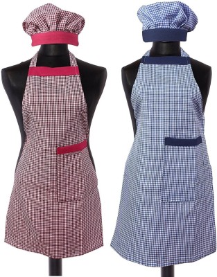 YELLOW WEAVES Cotton Home Use Apron - Free Size(Multicolor, Pack of 2)