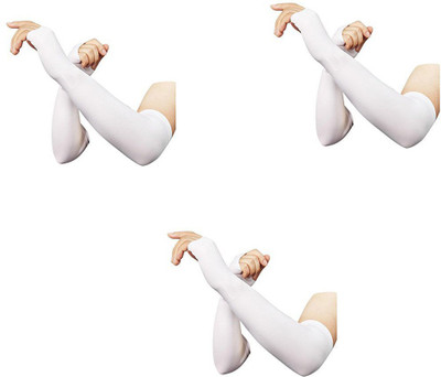 INFISPACE Cotton Arm Sleeve For Boys & Girls(M, White)