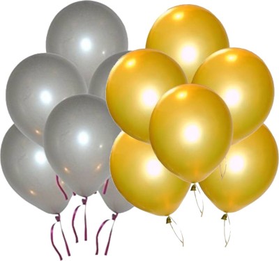 Ishant Creation Solid balloon1057 Balloon(Silver, Gold, Pack of 50)