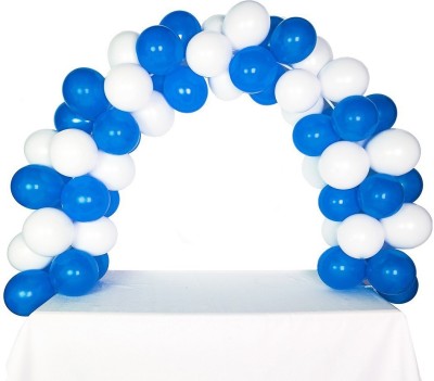 Shreeji Decoration Solid Solid Blue and White [50pcs] Balloon Balloon(White, Blue, Pack of 50)