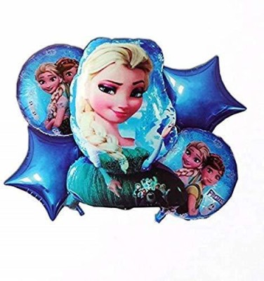 CAMARILLA Printed Frozen Princess 3D Foil Balloon Bouquet for Girls, Boys Birthday Party Decoration/ Kids Favorite Disney Cartoon Character Theme Party Supplies/Party Props/ Party Favors Item (Set of 5) Balloon(Multicolor, Pack of 5)