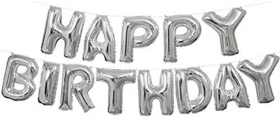 Balaji Solid Happy Birthday Letter Foil Balloon Birthday Party Supplies , Happy Birthday Balloons For Party Decoration - (Silver, Pack of 1) Balloon(Silver, Pack of 13)