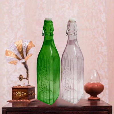 NOGAIYA LEDH7 1000 ml Bottle(Pack of 2, Green, White, Glass)