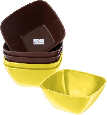 KUBER INDUSTRIES Plastic Serving Bowl(Brown, Green, Pack of 6)