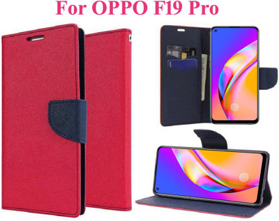 Carnage Flip Cover for OPPO F19 Pro(Pink, Cases with Holder, Pack of: 1)