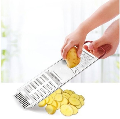 startail Stainelss Steel Flat Grater/Chopper/Chipser/Kaddukas Vegetable & Fruit Grater & Slicer(1)