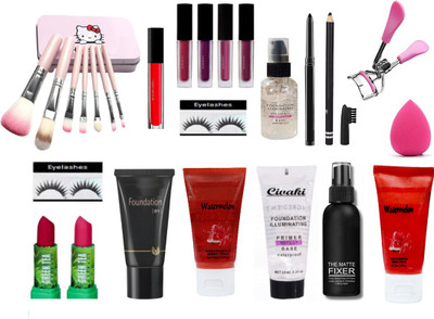 CIVAKI Cosmetic Combo Kit Of 19 Items m-A-c Makeup Bridal Kit [19 items in the set](19 Items in the set)