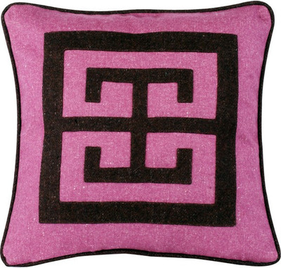 Stylogy Applique Cushions Cover(55 cm*55 cm, Brown, Pink) Stylogy Applique Cushions Cover(55 cm*55 cm, Brown, Pink)