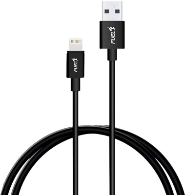 Fuel Lightning Cable 1.2 m Power I 2.4A PVC USB Data Sync & Charging Cable for iPhones, iPad Air, iPad Mini, iPod Nano and iPod Touch (Black)(Compatible with iPhone 5 /5s/5c/SE/6/6s/7/8/9/10 plus, iPad Mini, iPod, Black, One Cable)