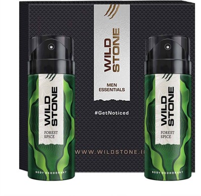 Wild Stone Gift Box with Forest Spice Deodorant, Pack of 2 (150ml Each) Body Spray  -  For Men(300 ml, Pack of 2)
