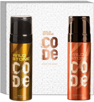 Wild Stone Gift Box with Code Copper and Gold Body Perfume (120ml Each) Perfume Body Spray  -  For Men(240 ml, Pack of 2)