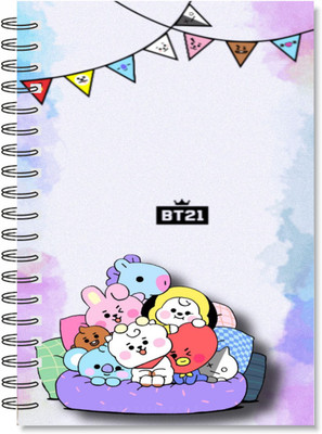 Macro OFFICIALLY LICENSED BTS COLLECTION A5 Diary RULED 160 Pages(Purple)
