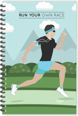ESCAPER Run your Own Race (Ruled - A5 Size - 8.5 x 5.5 inches) Designer Motivational Diary, Quotes on Diary, Inspirational Notepad A5 Diary Ruled 160 Pages(Multicolor)
