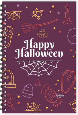ESCAPER Happy Halloween Doodle Diary (Ruled - A5 Size - 8.5 x 5.5 inches), Halloween Theme Diary, Halloween Notepad A5 Diary Ruled 160 Pages(Multicolor)