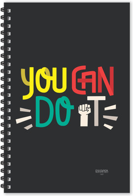 ESCAPER You Can Do It (Ruled - A5 Size - 8.5 x 5.5 inches) Designer Motivational Diary, Quotes on Notepad A5 Diary Ruled 160 Pages(Multicolor)