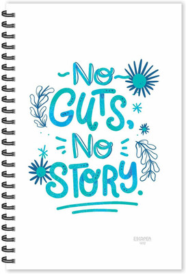 ESCAPER No Guts No Story (Ruled - A5 Size - 8.5 x 5.5 inches) Designer Motivational Diary, Quotes on Notepad A5 Diary Ruled 160 Pages(Multicolor)
