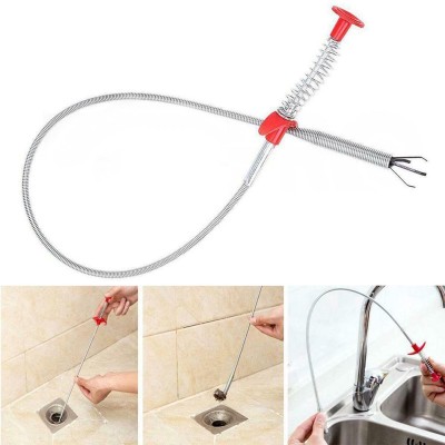 ZURU BUNCH Dredging Tools Drain Hose Cleaner Sticks Cleaner Bendable Hook Clip, Multifunctional Sewer Hair Dredge Device, Spring Loaded Grabber Pickup Pipe Dredging Tool, for Kitchen Crystal Drain Opener(1 g)