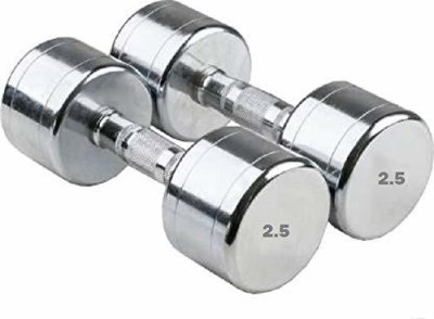 LCARNO Pair of 2.5KG Steel Dumbbells(2X2.5KG) Fixed Weight Dumbbell(5 kg)