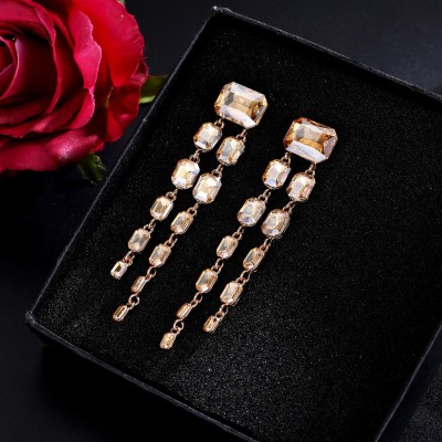 Jewels Galaxy Luxuria Yellow Gold Crystal Alloy Drops & Danglers