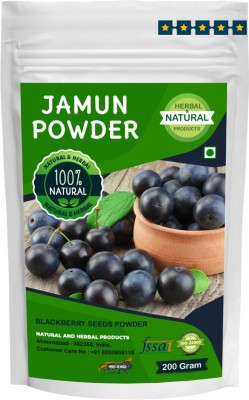 NATURAL AND HERBAL PRODUCTS Jamun Powder (Blackberry Seeds,Java Plum,Jamun Berries) For Skin Care(Face Mask) - 200 Gram(200 g)