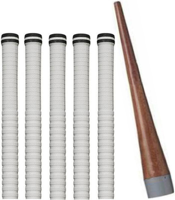Raider Set of 5 Cricket Bat White grip + 1 wooden cone (gripper) Super Tacky(Pack of 6)