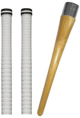 Raider Set of 2 Cricket Bat White grip + 1 wooden gripper Super Tacky(Pack of 3)