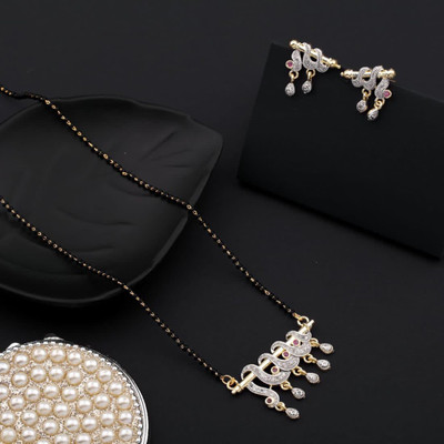 N P FASHION Alloy Brass White Jewellery Set(Pack of 1)