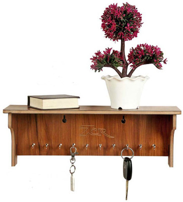 7CR KH-10- WB Key holder Wood Key Holder(10 Hooks, Brown)