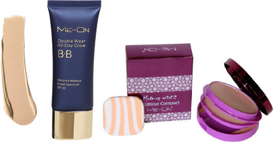 Me-On New BB Foundation & Glamor Compact(Pack of 2)