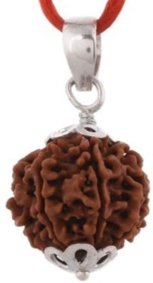 RSPSHAKTI 7 Mukhi Natural, Original Rudraksha Panchdhatu Silver Coated Pendant for Unisex Silver Wood Pendant