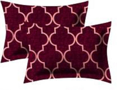 GKM Microfibre Abstract Sleeping Pillow Pack of 2(Maroon)