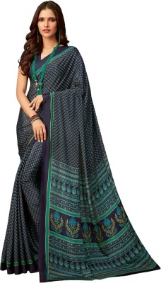 REBOOT FASHIONS Printed Bollywood Crepe Saree(Blue)