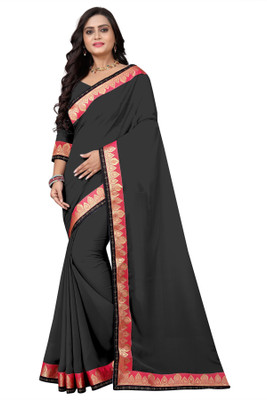 VRINDITA FASHION Solid/Plain Venkatagiri Georgette Saree(Grey)